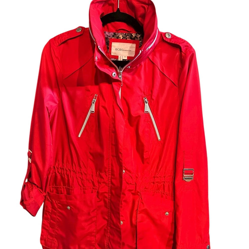BCBGMaxAzria Women's Vibrant Red Utility Jacket